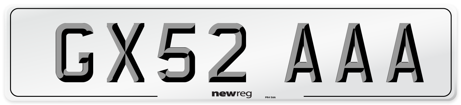 GX52 AAA Number Plate from New Reg